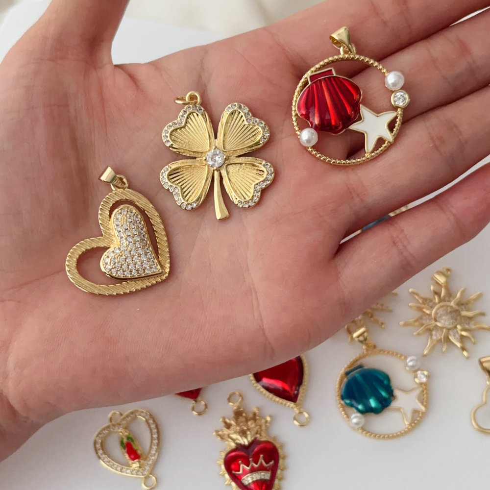 Diy enamel heart charm