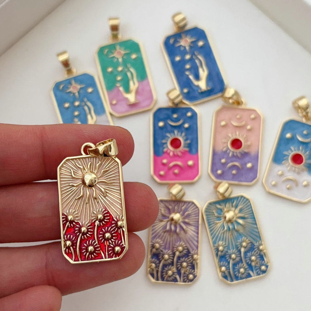 Enamel sqaure charm
