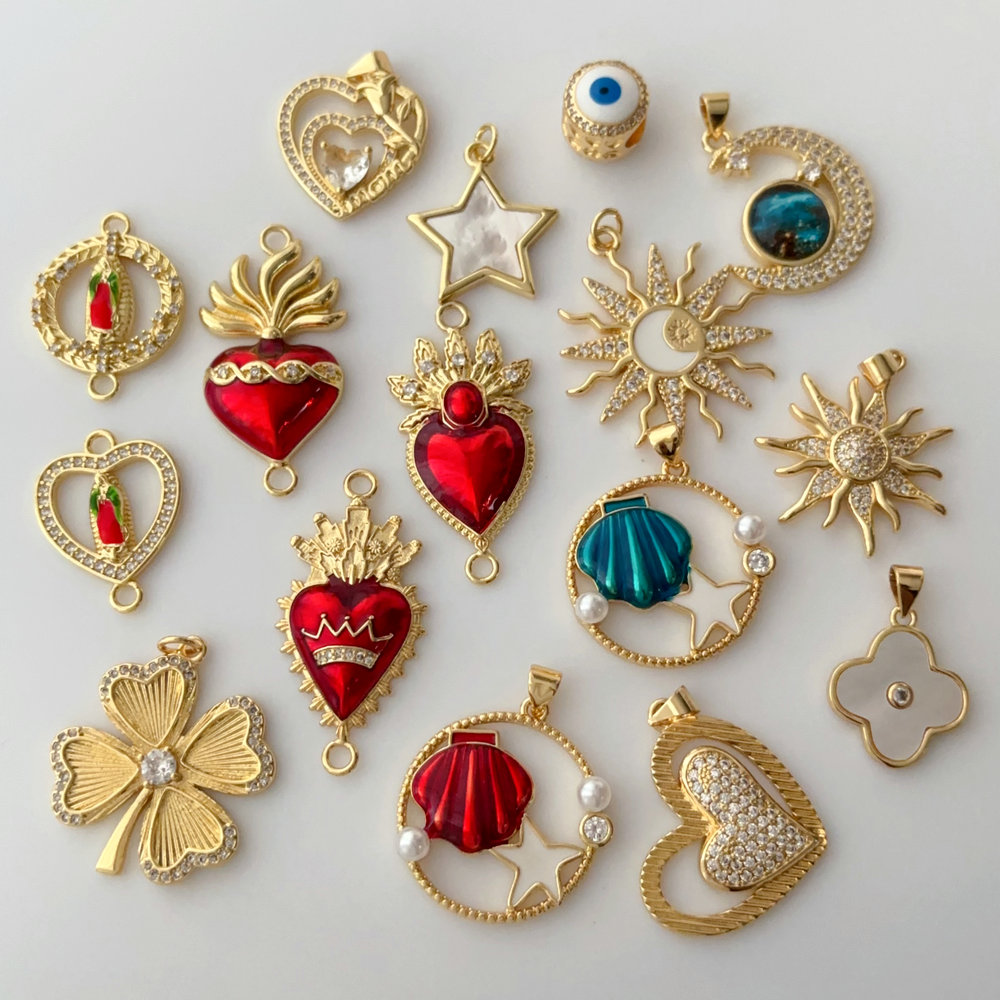 Diy enamel heart charm