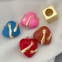 Enamel heart charm