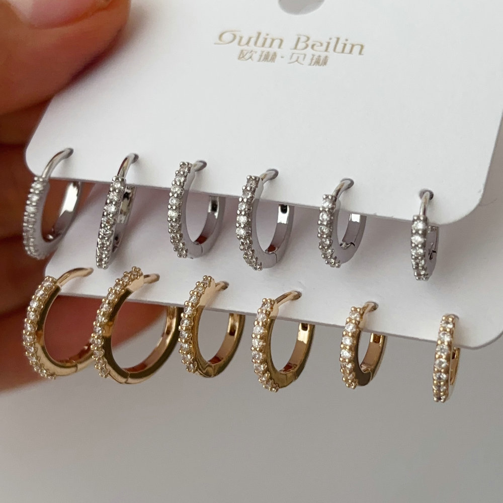 Pave zircon basic hoop set