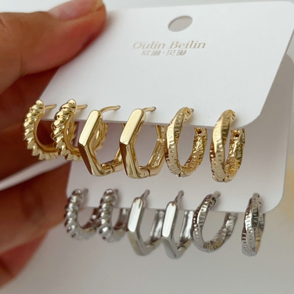 Metal set earrings