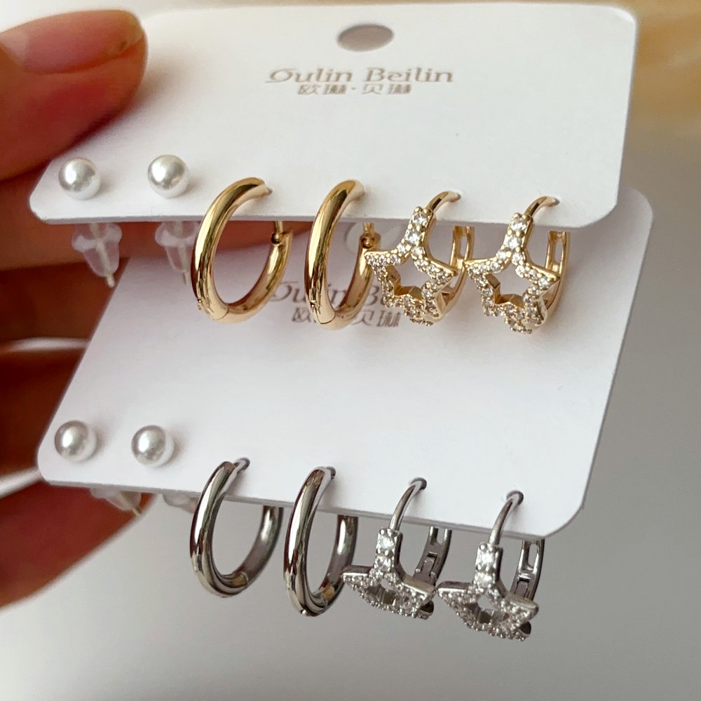 Set star earrings