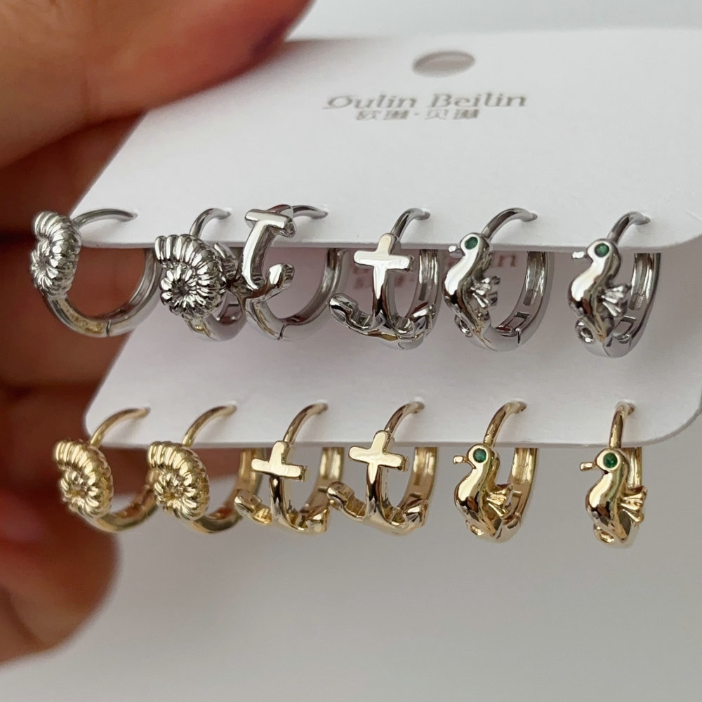 Set sea jewelry earrings
