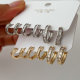 Set zircon hoop earrings