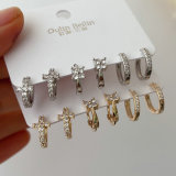Set fashion cross circle hoop