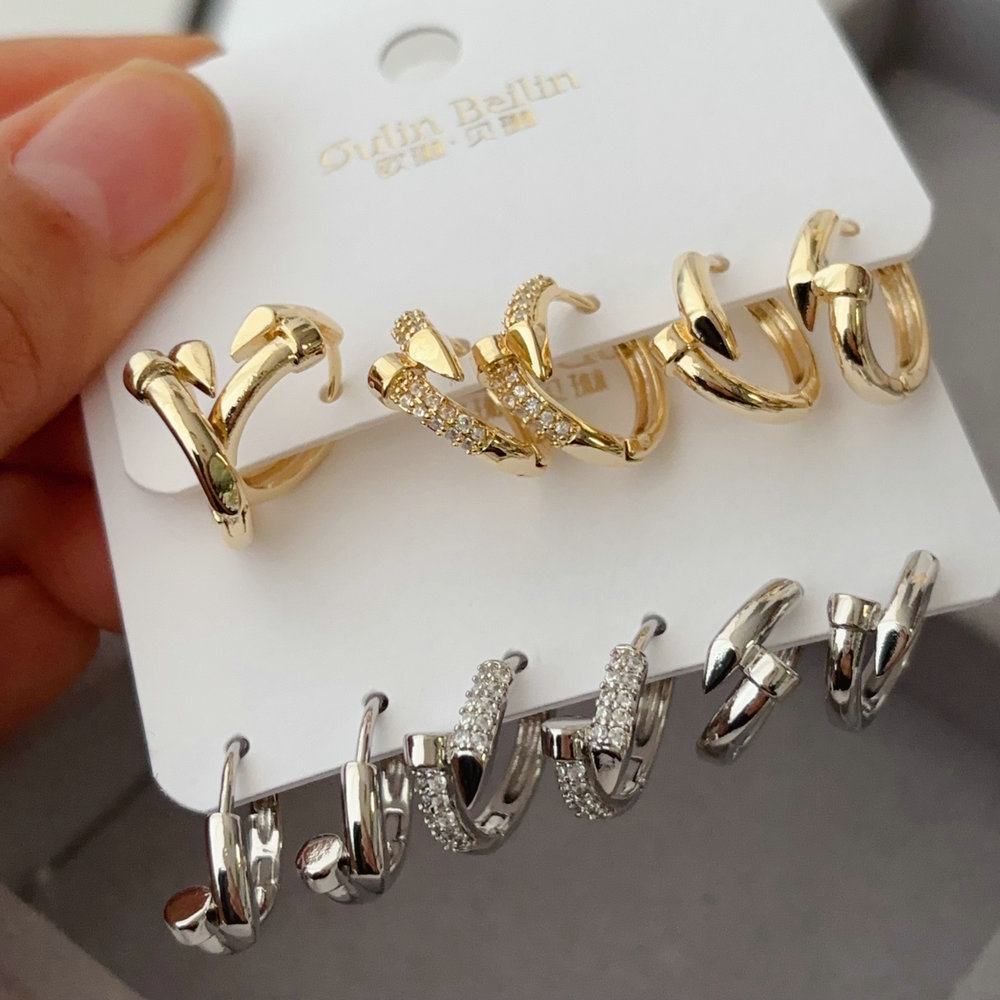 Set snail earrings