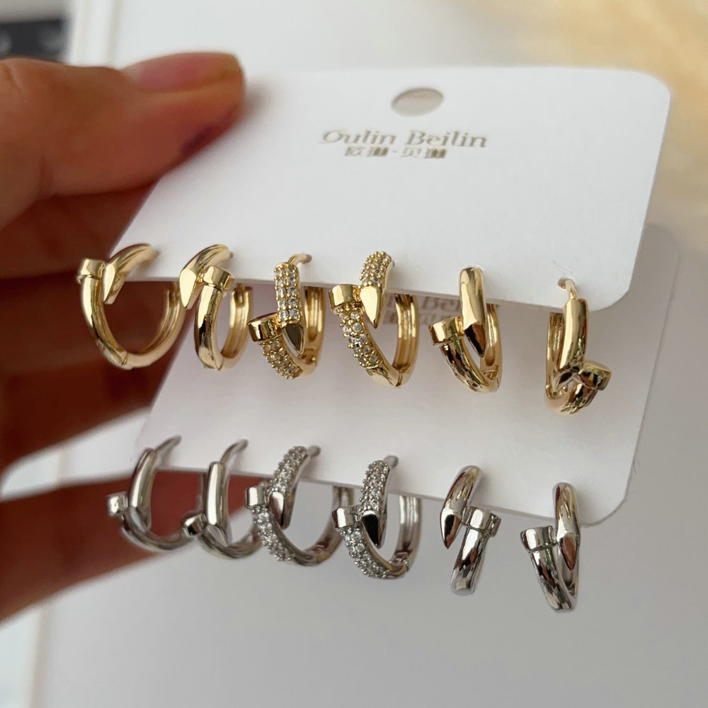 Set snail earrings