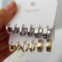 Set snail hoop earrings