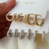 Pave zircon simple set earrings