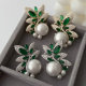 Pave zircon leaf earrings