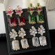 Pave zircon flower earrings