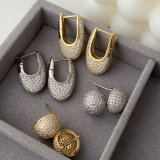 Pave zircon ball earrings
