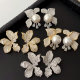Pave zircon flower earrings