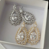 Pave zircon teardrop earrings