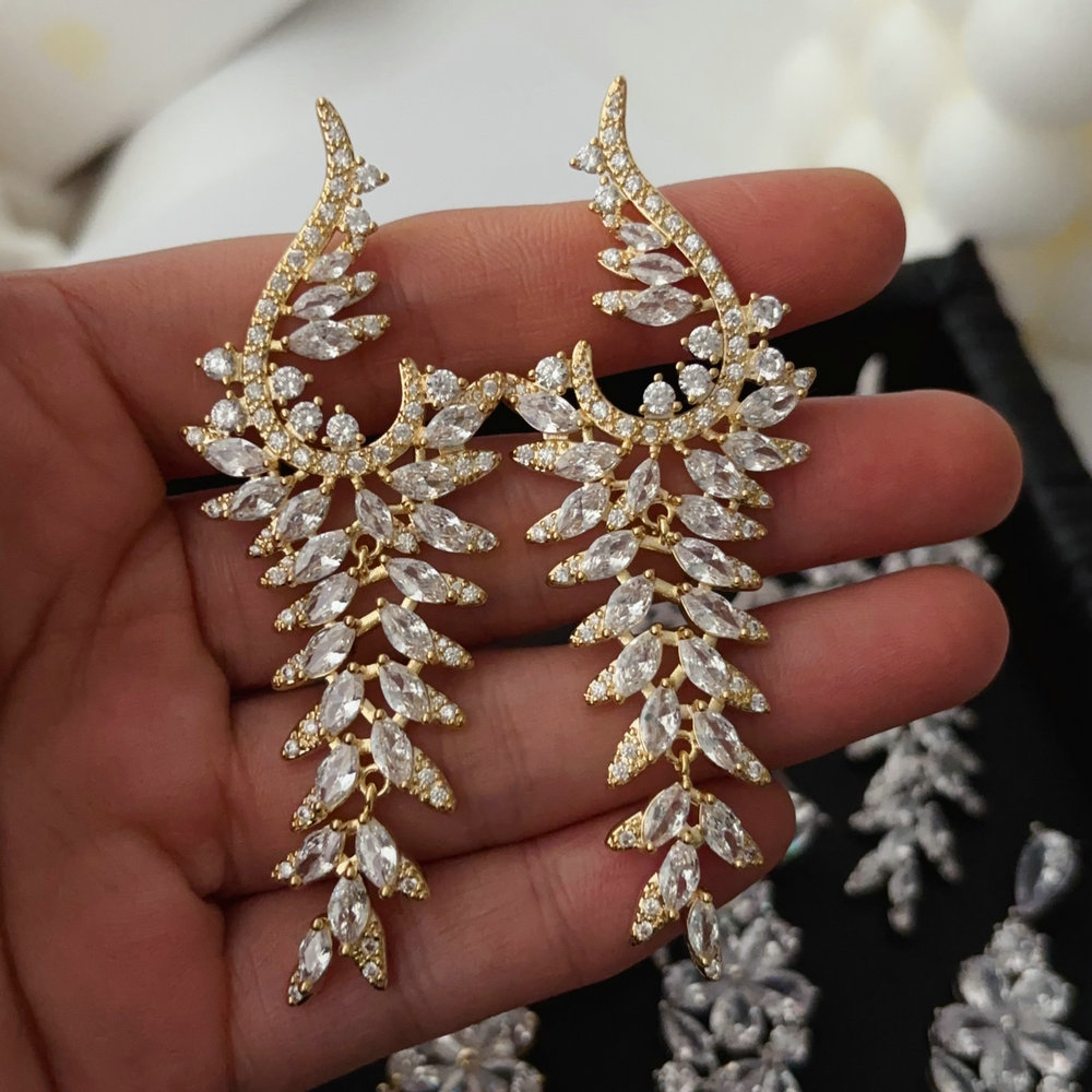 Pave zircon party earrings