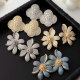 Pave zircon flower earrings