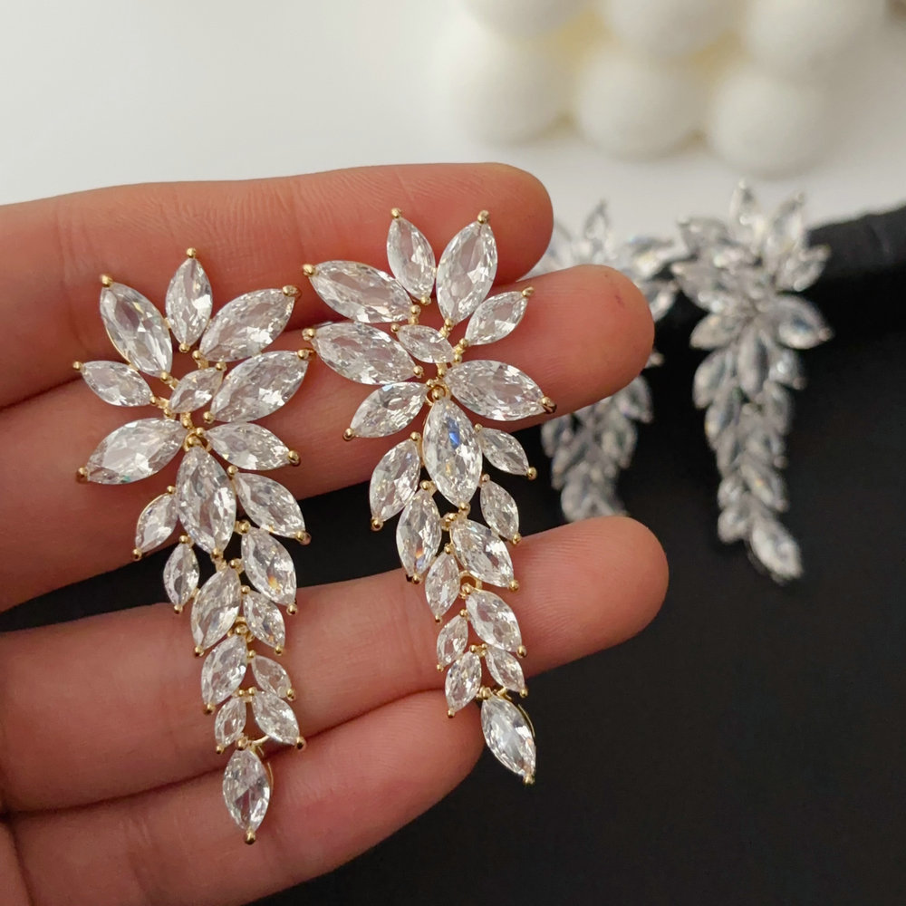 Pave zircon party earrings