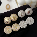 Pave zircon channel earings
