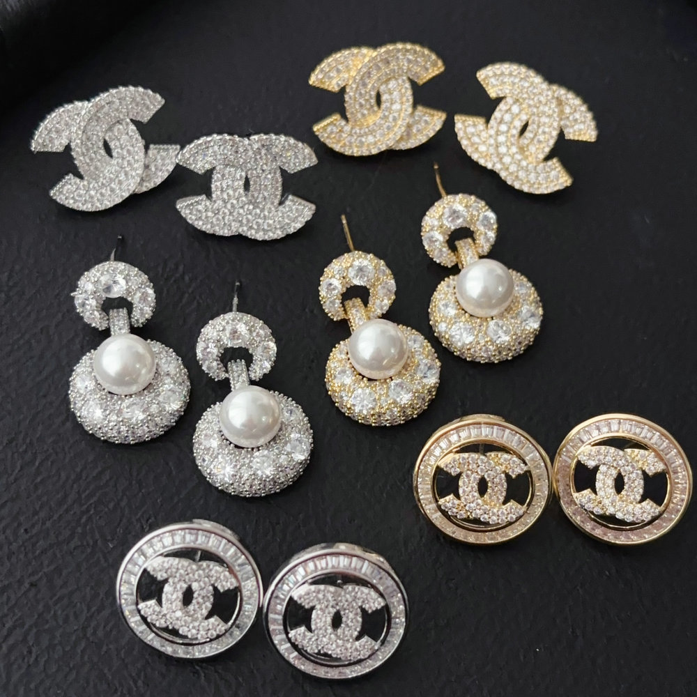 Pave zircon channel earrings