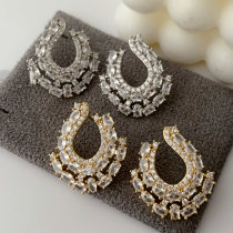Pave zircon fashion earrings