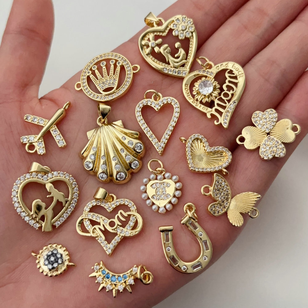 Diy zircon heart charm
