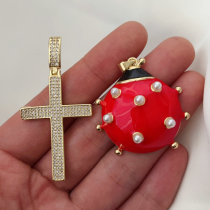 Diy ladybug charm cross charm