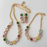 Pave zircon set round jewelry