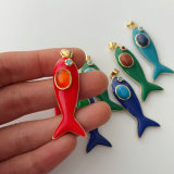Enamel fish charm