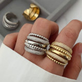 Pave zircon twist ring