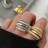 Pave zircon twist ring