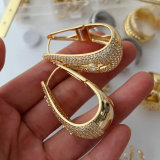 Pave zircon teardrop earrings
