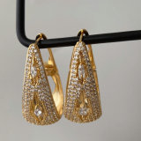 Pave zircon teardrop earrings