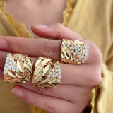 Set leaf earrings and ring
