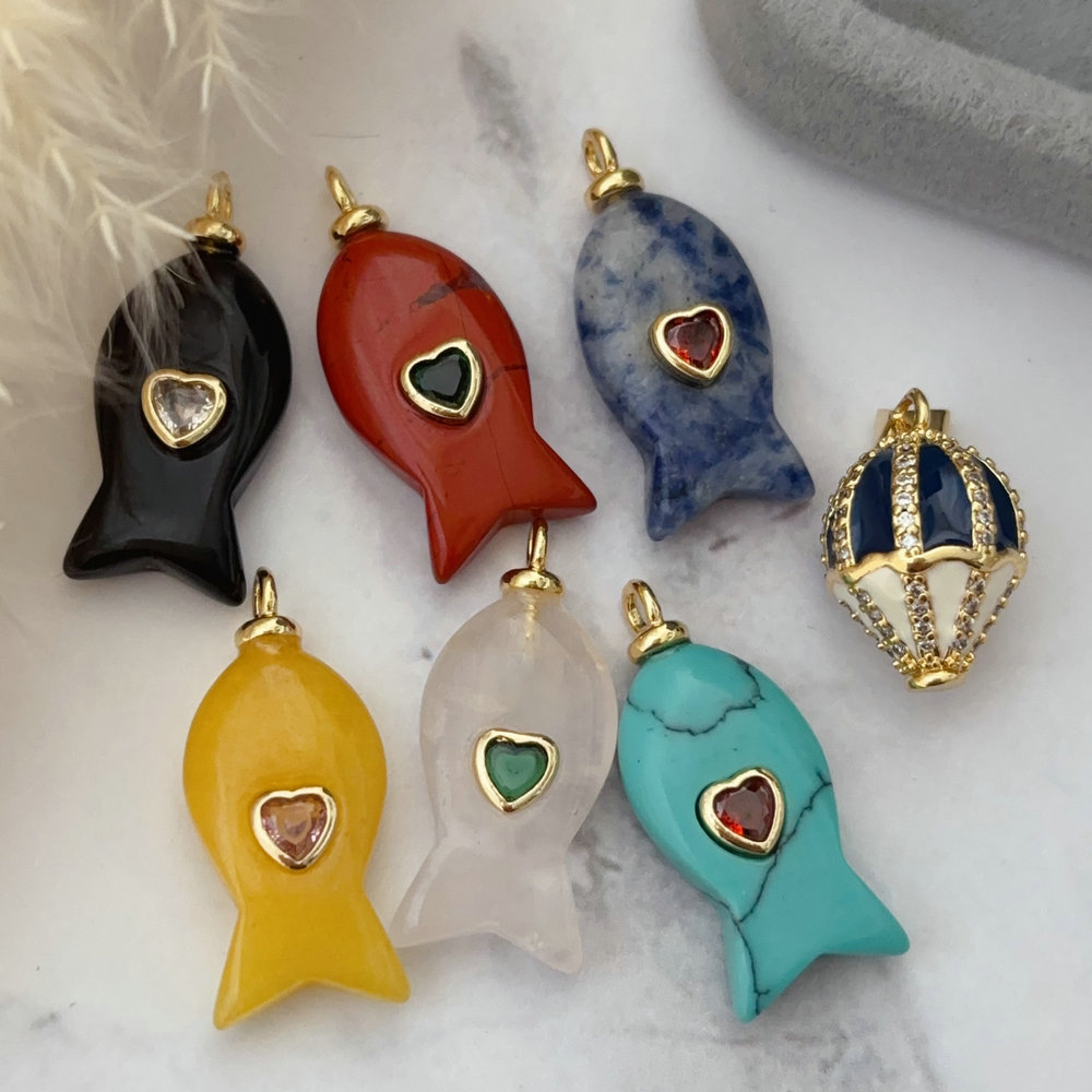 gemstone fish charm
