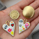 Enamel heart eye charm