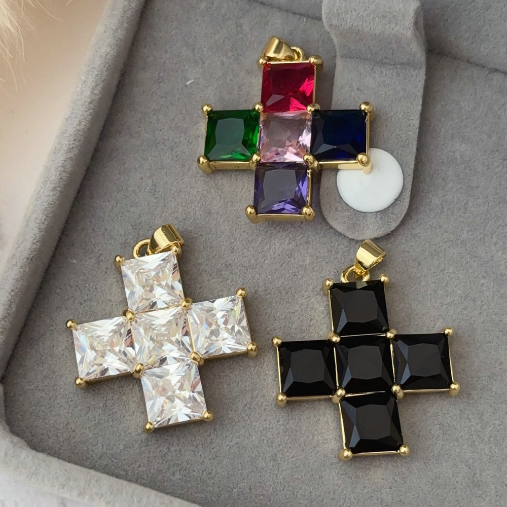 Pave corss pendant