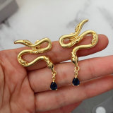 Pave snake earrings