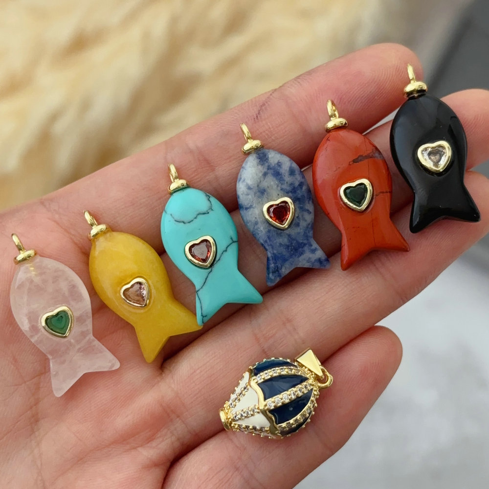 gemstone fish charm