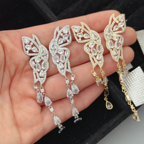 Pave butterfly earrings