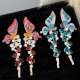 Pave zircon flower earrings