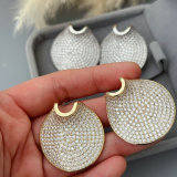 Pave zircon fashion earrings