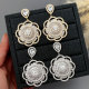 Pave zircon flower earrings