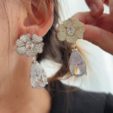Pave zircon party earrings