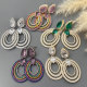 Pave zircon chunky circle earrings
