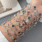 Pave clover bracelet