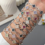 Pave clover bracelet