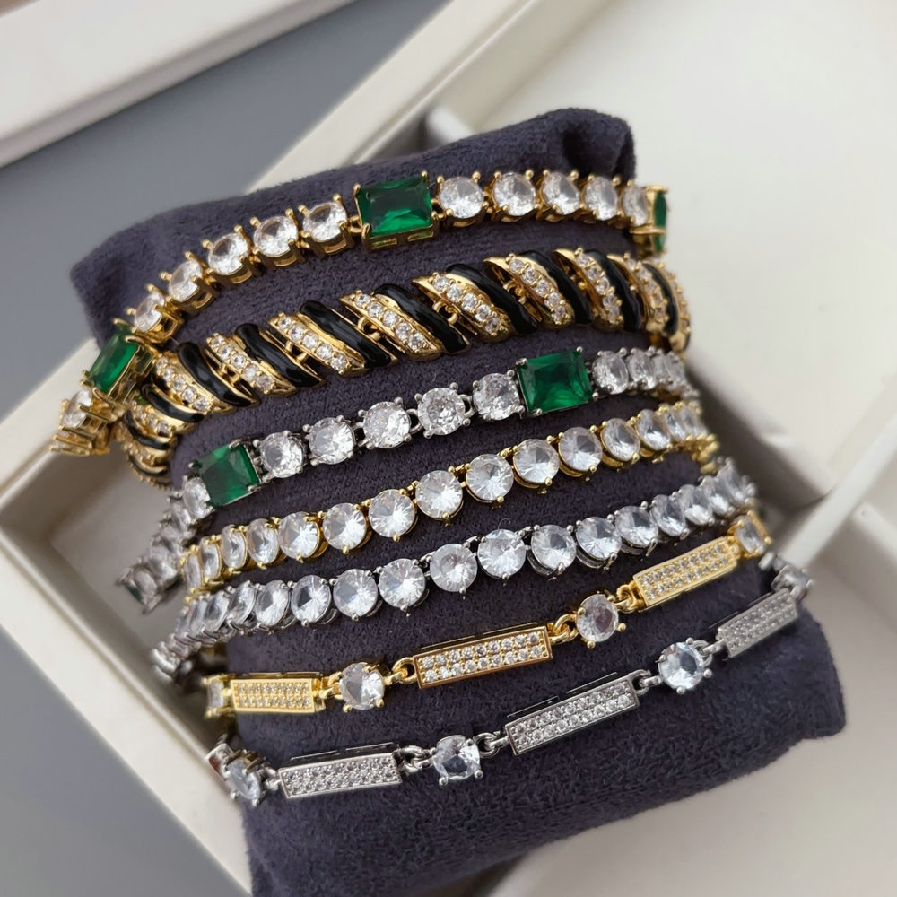 Pave tennis chain bracelet
