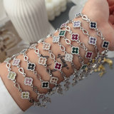 Pave clover bracelet