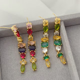 Pave zircon colorful earrings